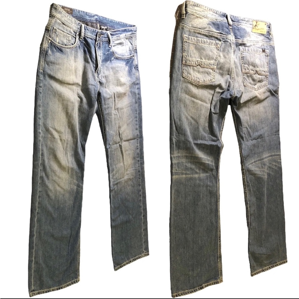 BUFFALO BLUE Jeans By David Bitton Ruffer Men Size 36x32 Jean Straight Leg C127
